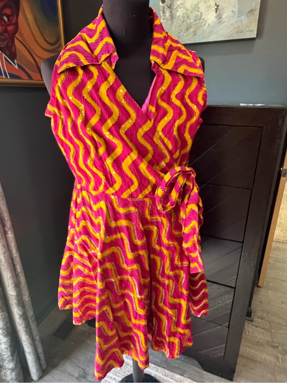 African Print Wrap Dress